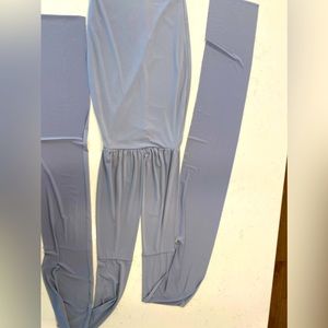 blue blush body con dress